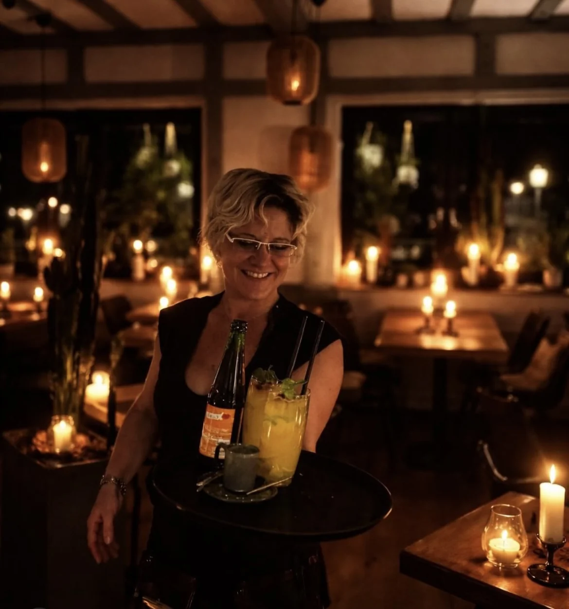 Mitarbeiterin von Leckereienliebe im Restaurant